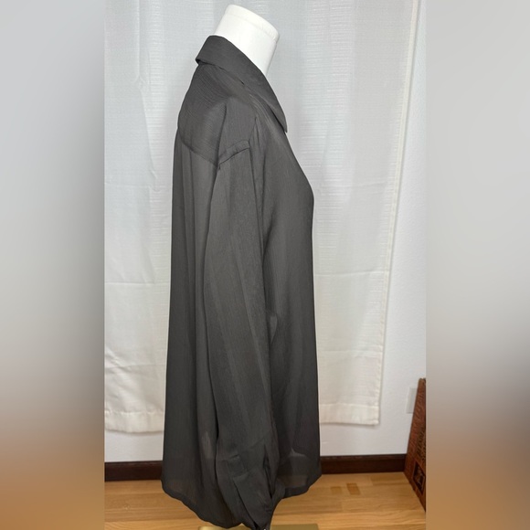 Vintage Xposed Sheer Textured Stripe Blouse - Picture 3 of 9